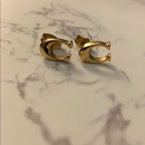 COACH Gold “C” earrings